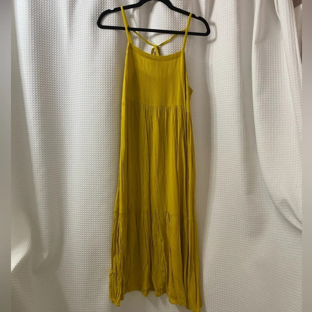 NWT LOFT Beach Tie Back Tiered Midi Dress